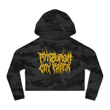 Load image into Gallery viewer, **Metal Core Pittsburgh City Paper** Cropped Hooded Sweatshirt