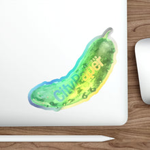 Load image into Gallery viewer, Holographic Pickle Stickers