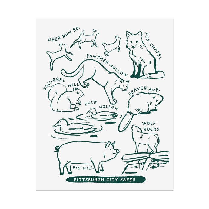 Allegheny County Creatures Rolled Posters