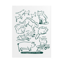 Load image into Gallery viewer, Allegheny County Creatures Rolled Posters
