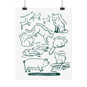 Allegheny County Creatures Rolled Posters