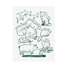 Load image into Gallery viewer, Allegheny County Creatures Rolled Posters

