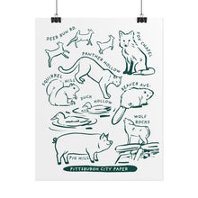 Load image into Gallery viewer, Allegheny County Creatures Rolled Posters
