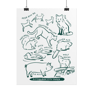 Allegheny County Creatures Rolled Posters