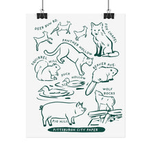 Load image into Gallery viewer, Allegheny County Creatures Rolled Posters
