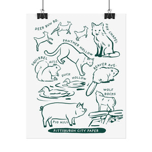 Allegheny County Creatures Rolled Posters