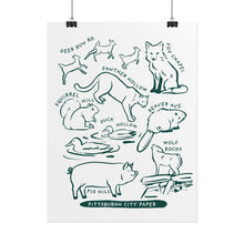 Load image into Gallery viewer, Allegheny County Creatures Rolled Posters
