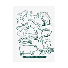 Load image into Gallery viewer, Allegheny County Creatures Rolled Posters
