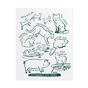 Allegheny County Creatures Rolled Posters