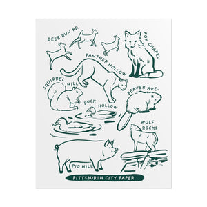 Allegheny County Creatures Rolled Posters