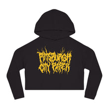 Load image into Gallery viewer, **Metal Core Pittsburgh City Paper** Cropped Hooded Sweatshirt
