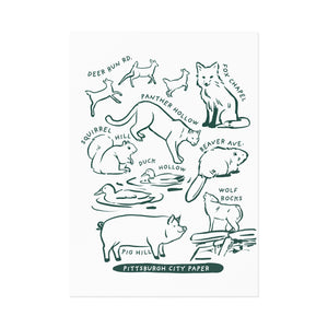 Allegheny County Creatures Postcard