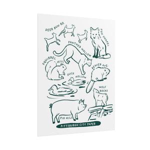 Allegheny County Creatures Rolled Posters