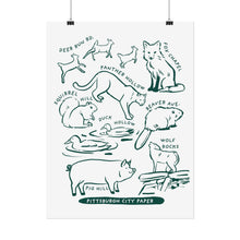 Load image into Gallery viewer, Allegheny County Creatures Rolled Posters
