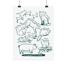 Load image into Gallery viewer, Allegheny County Creatures Rolled Posters
