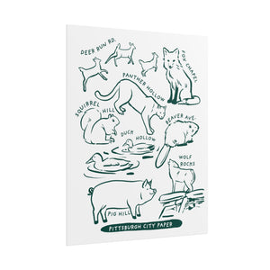 Allegheny County Creatures Rolled Posters