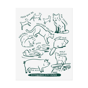 Allegheny County Creatures Rolled Posters